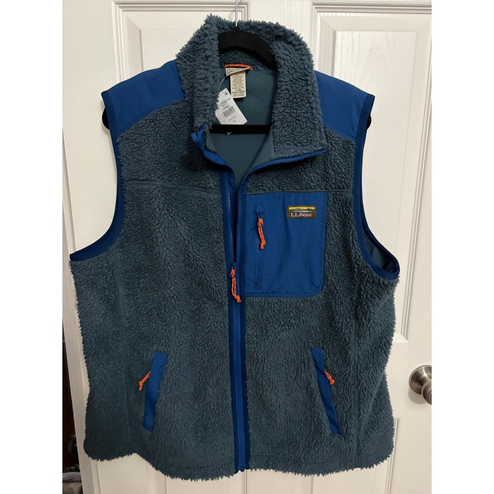 NEW L.L. Bean | Men's Bean's Sherpa Vest Storm Blue Sz XL #519060